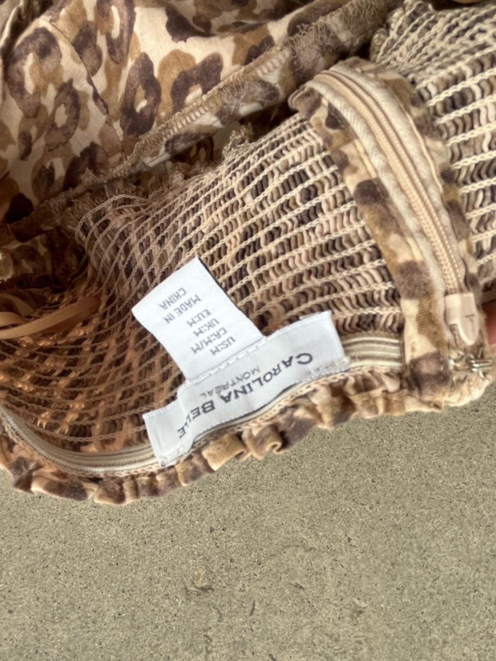 Carolina Belle Linen Blend Leopard Print Strapless Maxi Dress Size M - Picture 6 of 8